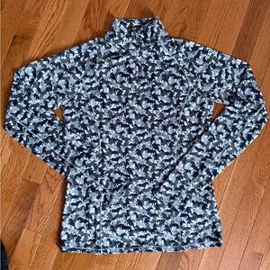 Ariat Lowell 2.0 1/4 Zip Baselayer Horse Grey Camo Print Size M NWOT